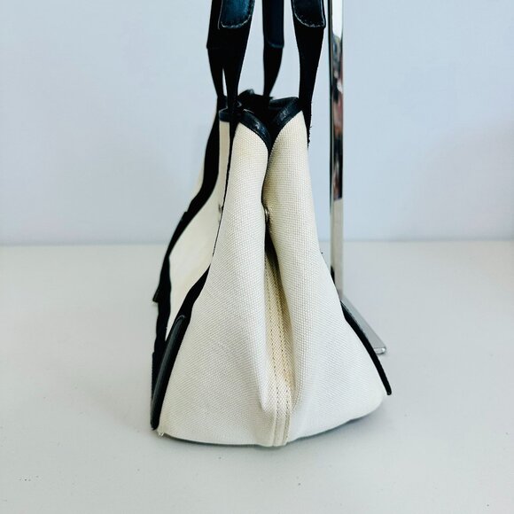 AUTHENTIC BALENCIAGA PARIS CABAS CANVAS AND LEATHER TOTE VINTAGE MADE IN ITALY - Picture 4 of 16